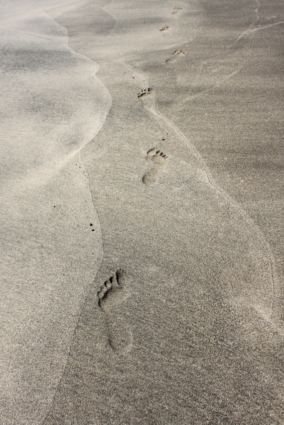 Footprints in sand pic